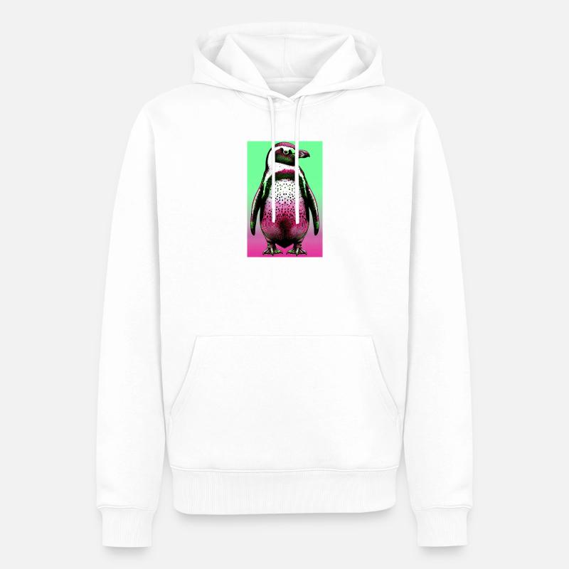 pingouin - Sweat à capuche Premium bio Homme - blanc
