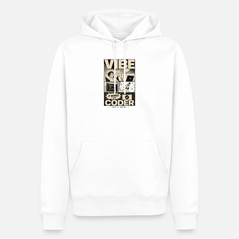 Vibe Coder Programmer Humor - Men’s Premium Organic Hoodie - white