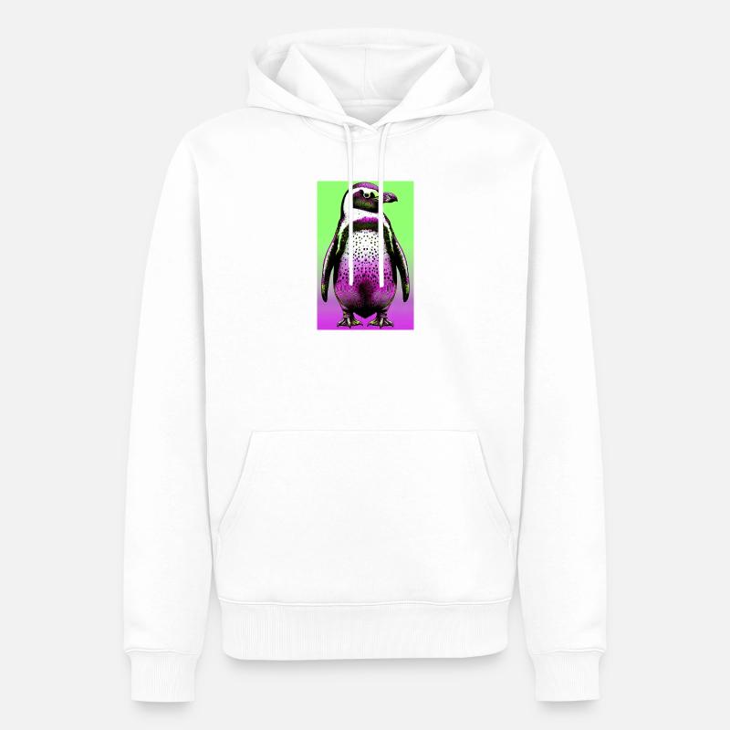 pingouin - Sweat à capuche Premium bio Homme - blanc