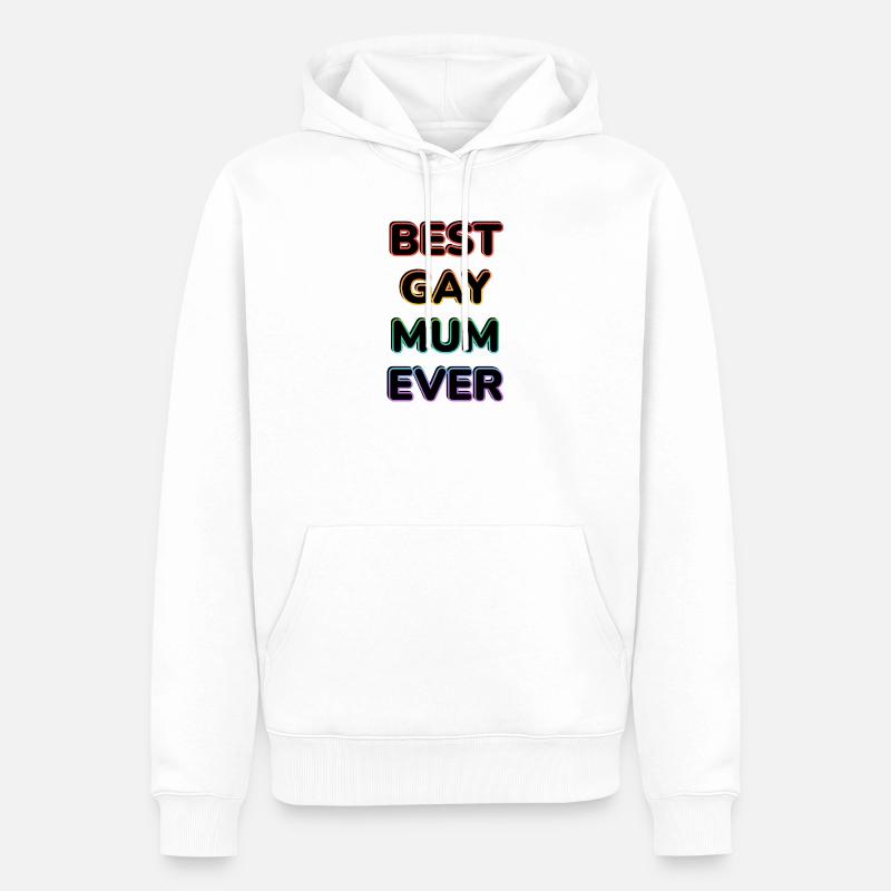 Beste schwule Mutter aller Zeiten - Männer Premium Bio Hoodie - Weiß