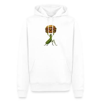 Comic Burger de l’Haltérophilie Mante Religieuse - Sweat à capuche Premium bio Homme - blanc - Devant - Nico (187cm)
