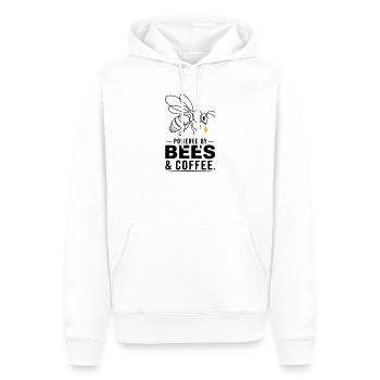 Abeille avec des gouttes en une seule ligne - Sweat à capuche Premium bio Homme - blanc - Devant - Nico (187cm)