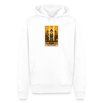 Tisseranda | Tarot de fil à tisser - Sweat à capuche Premium bio Homme - blanc - Devant - Nico (187cm)
