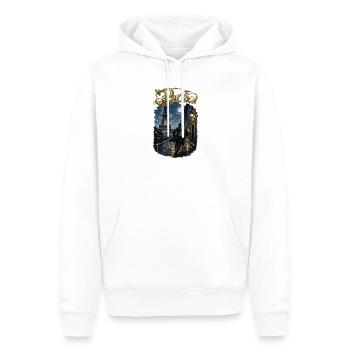 Paris bei Vollmond - Männer Premium Bio Hoodie - Weiß - Vorne - Nico (187cm)