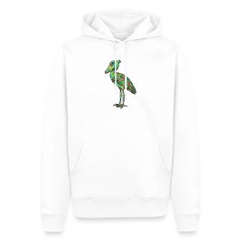 Oiseau en verre plombé Flamme de couleurs Bec-chaussé - Sweat à capuche Premium bio Homme - blanc - Devant - Nico (187cm)