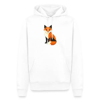 Renard géométrique – Conception du Renard Noir - Sweat à capuche Premium bio Homme - blanc - Devant - Nico (187cm)