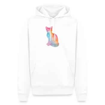 Regenbogenkatze Prisma - Männer Premium Bio Hoodie - Weiß - Vorne - Nico (187cm)