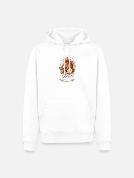 Leo Zodiac Terracotta Botanische Astrologie - Männer Premium Bio Hoodie - Weiß