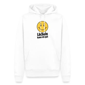 Lächeln kann ich gut - Männer Premium Bio Hoodie - Weiß - Vorne - Nico (187cm)