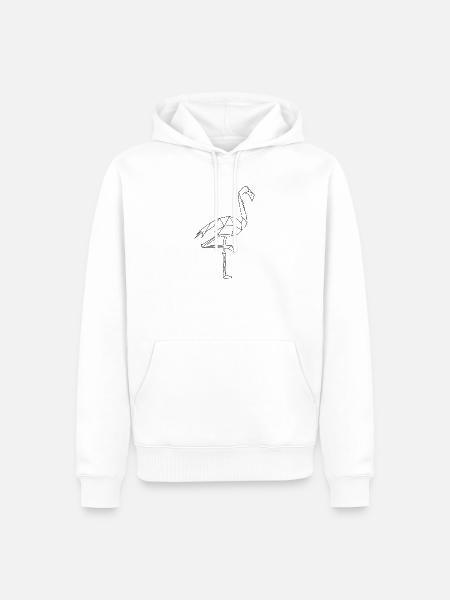 Flamingo Geometrisch - Männer Premium Bio Hoodie - Weiß