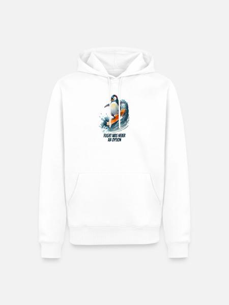 Flight Was Never an Option- Pinguin - Männer Premium Bio Hoodie - Weiß