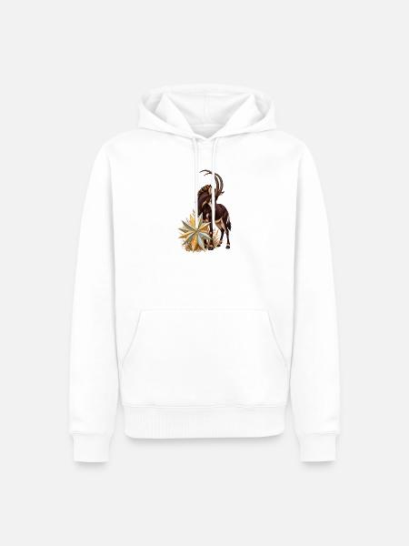 Rappenantilope mit winterlichem Fächerstern - Männer Premium Bio Hoodie - Weiß