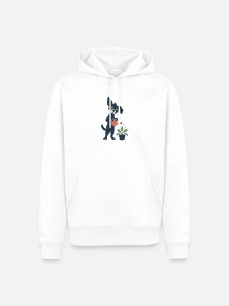Gießpflanzen für den Hund - Männer Premium Bio Hoodie - Weiß