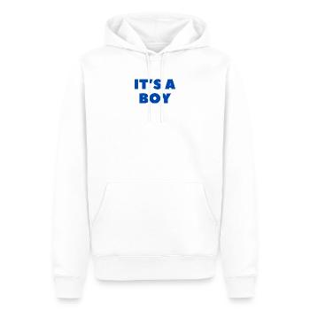It’s a Boy - Es ist ein Junge - Gender Reveal - Sweat à capuche Premium bio Homme - blanc - Devant - Nico (187cm)