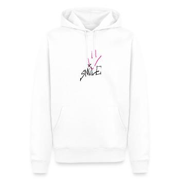 Smile black pink 001 - Männer Premium Bio Hoodie - Weiß - Vorne - Nico (187cm)