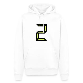 2. HAPPY BIRTHDAY. JOYEUX ANNIVERSAIRE. CHIFFRE - Sweat à capuche Premium bio Homme - blanc - Devant - Nico (187cm)