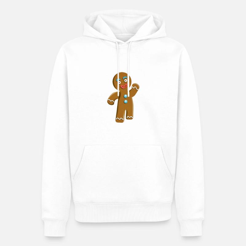 Süsser Lebkuchenmann - Männer Premium Bio Hoodie - Weiß