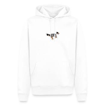 Australian Shepherd in Aktion blue merle - Männer Premium Bio Hoodie - Weiß - Vorne - Nico (187cm)