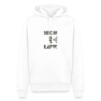 High On Life Lite - Männer Premium Bio Hoodie - Weiß - Vorne - Nico (187cm)