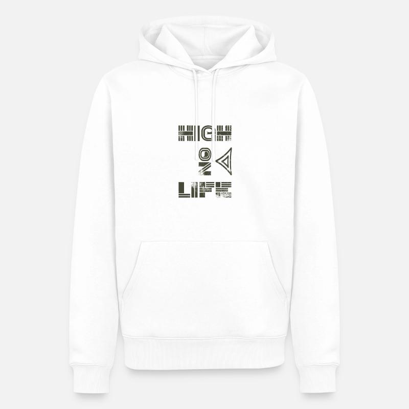 High On Life Lite - Sweat à capuche Premium bio Homme - blanc