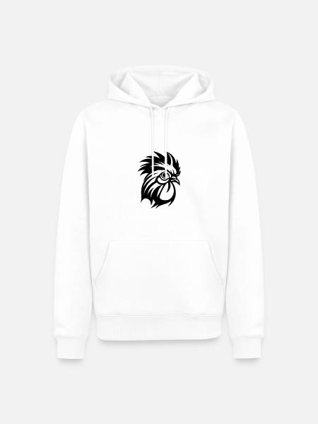 Rooster Animal - Men’s Premium Organic Hoodie - white