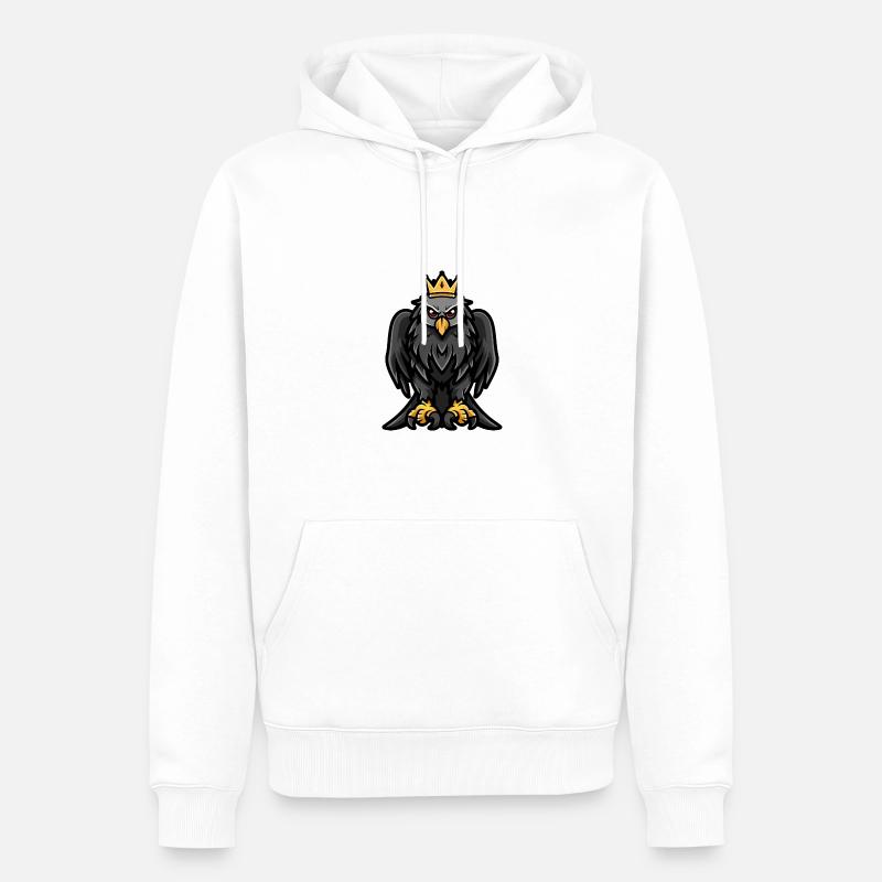 Harpyie Vogel Comic Krone - Männer Premium Bio Hoodie - Weiß