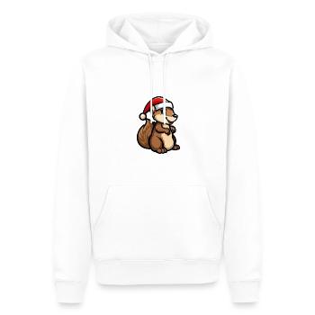 Noël écureuil - Sweat à capuche Premium bio Homme - blanc - Devant - Nico (187cm)
