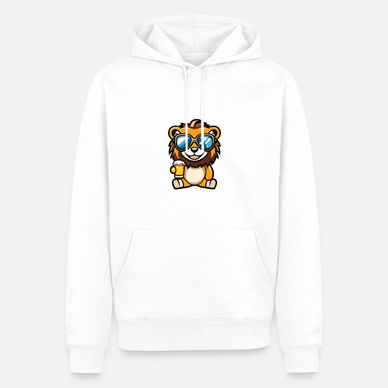Bière de ski Löwe - Sweat à capuche Premium bio Homme - blanc
