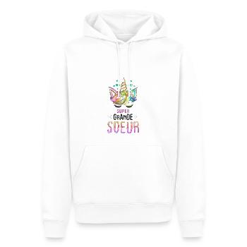 Licorne Filles Future grande soeur en 2023 Cadeau - Sweat à capuche Premium bio Homme - blanc - Devant - Nico (187cm)