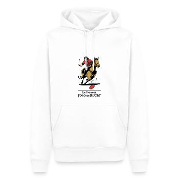 LE FAMEUX POLO DE RUGBY ! - Sweat à capuche Premium bio Homme - blanc - Devant - Nico (187cm)