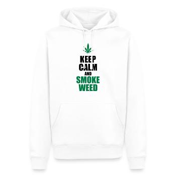 Keep Calm and Smoke Weed - Männer Premium Bio Hoodie - Weiß - Vorne - Nico (187cm)