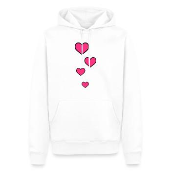herzen - Männer Premium Bio Hoodie - Weiß - Vorne - Nico (187cm)