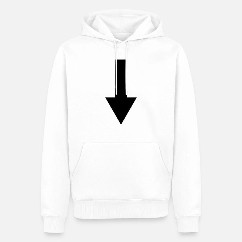 flèche bas - Sweat à capuche Premium bio Homme - blanc