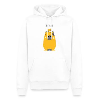 Wasserschwein Spruch - Männer Premium Bio Hoodie - Weiß - Vorne - Nico (187cm)