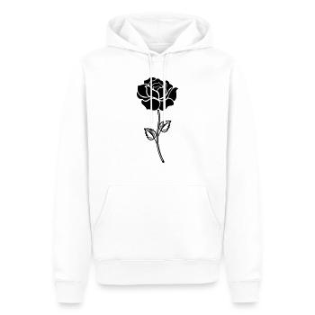 rose_black - Männer Premium Bio Hoodie - Weiß - Vorne - Nico (187cm)