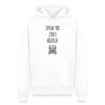 Routier / Chauffeur Poids-lourd / Camion / - Sweat à capuche Premium bio Homme - blanc - Devant - Nico (187cm)
