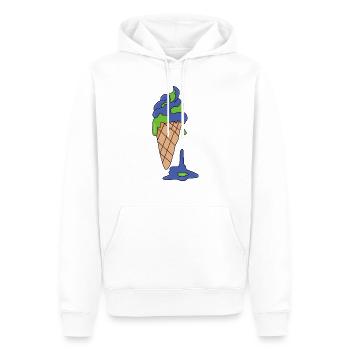 Eis Klimawandel - Männer Premium Bio Hoodie - Weiß - Vorne - Nico (187cm)