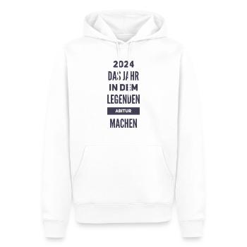 Abi- ABITUR - Männer Premium Bio Hoodie - Weiß - Vorne - Nico (187cm)