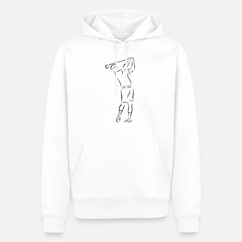 Cadeau golfeur golfeur - Sweat à capuche Premium bio Homme - blanc