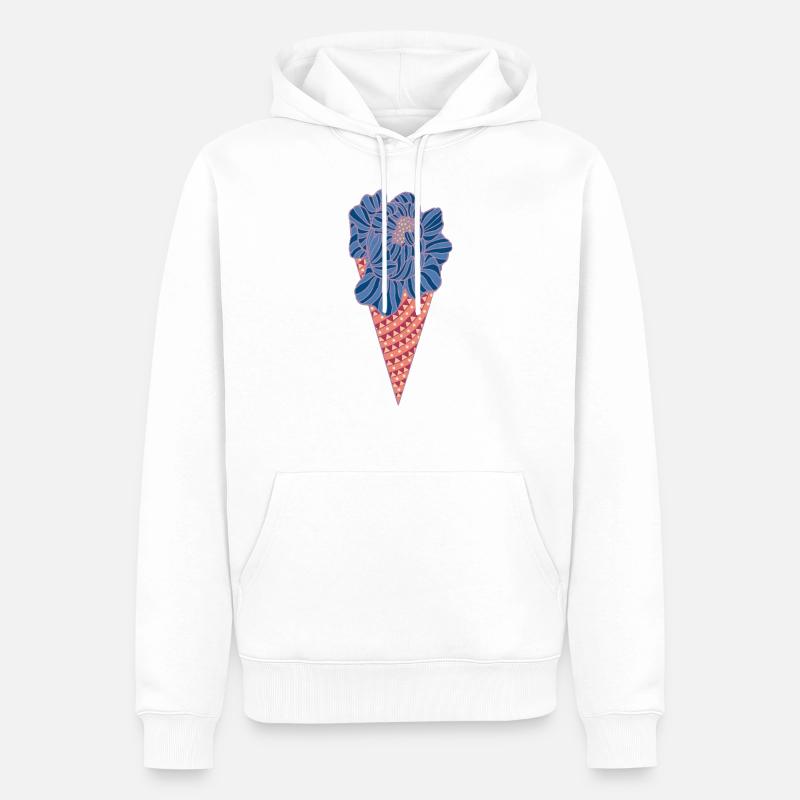 glace avec fleur - Sweat à capuche Premium bio Homme - blanc