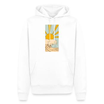 Sun and Waves - Sweat à capuche Premium bio Homme - blanc - Devant - Nico (187cm)