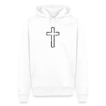 Croix (V) - Sweat à capuche Premium bio Homme - blanc - Devant - Nico (187cm)