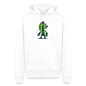 Zombie - Männer Premium Bio Hoodie - Weiß - Vorne - Nico (187cm)