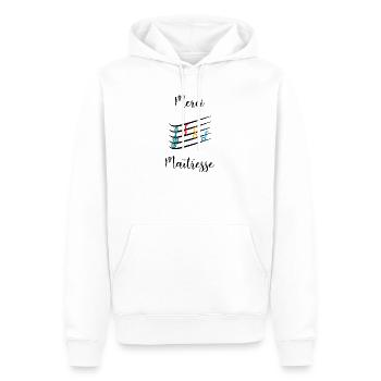 MISTRESS. THANK YOU. THANK YOU MISTRESS. MISTRESS - Men’s Premium Organic Hoodie - white - Front - Nico (187cm)