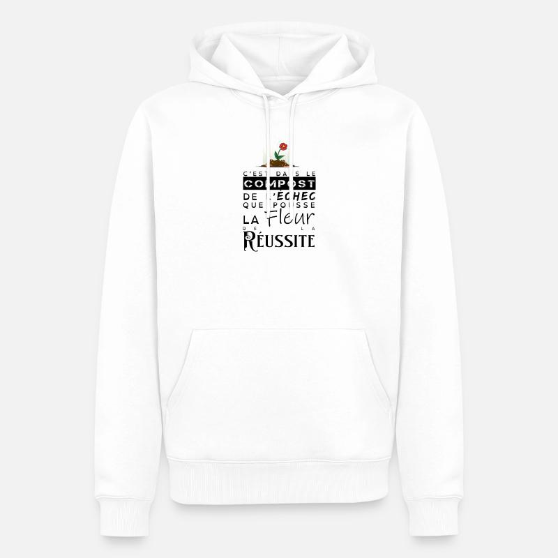 La fleur de la réussite - Sweat à capuche Premium bio Homme - blanc