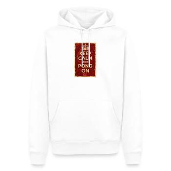 Keep Calm and Pong On / Ping - Sweat à capuche Premium bio Homme - blanc - Devant - Nico (187cm)