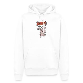 HOP! Bunny Jumping Comic Action Vector - Men’s Premium Organic Hoodie - white - Front - Nico (187cm)