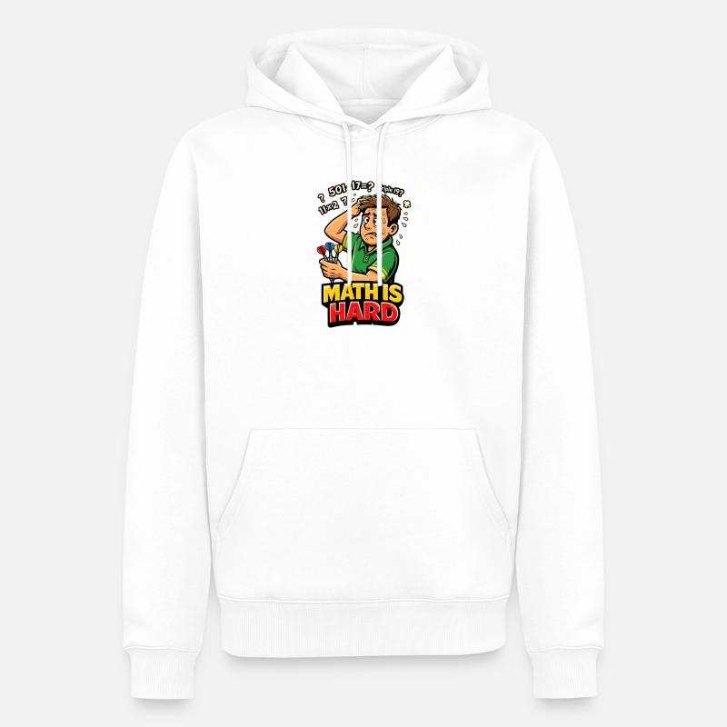 Les maths, c’est des fléchettes difficiles - Sweat à capuche Premium bio Homme - blanc
