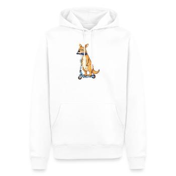 Cute kangaroo on scooter lonely in Australia - Men’s Premium Organic Hoodie - white - Front - Nico (187cm)