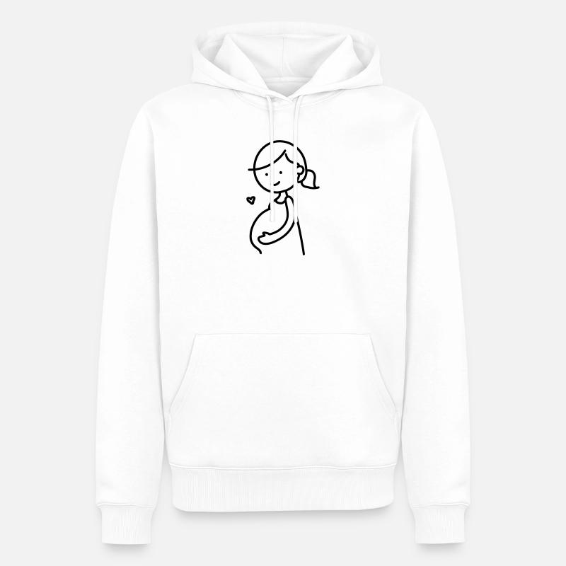 femme enceinte - Sweat à capuche Premium bio Homme - blanc